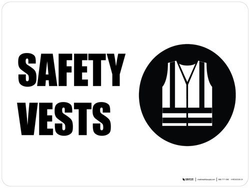 Safety Vests with Icon Landscape - Wall Sign