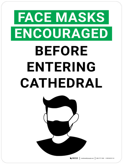 Face Masks Encouraged Before Entering Cathedral With Icon - Wall Sign
