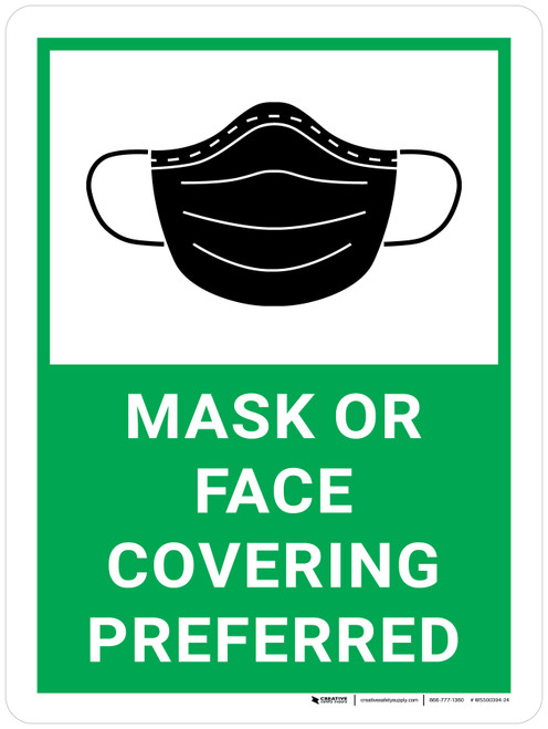 Mask Or Face Covering Preferred - Wall Sign