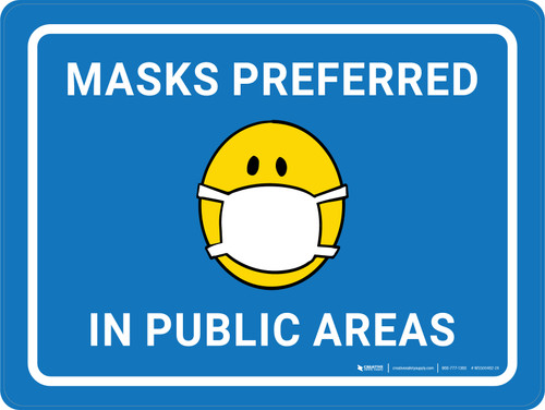 Masks Preferred In Public Areas - Wall Sign