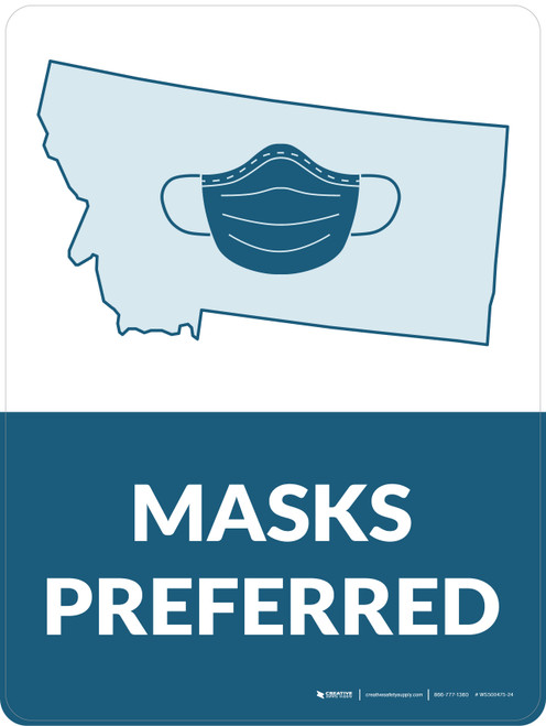 Masks Preferred Montata State Outline - Wall Sign