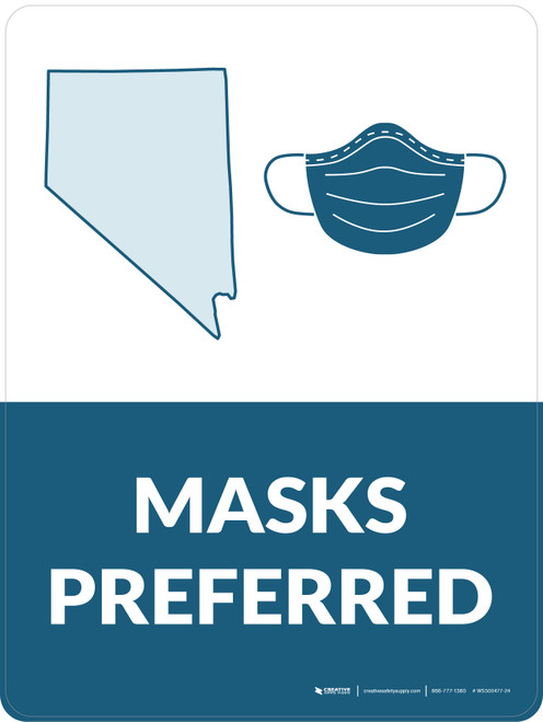 Masks Preferred Nevada State Outline - Wall Sign