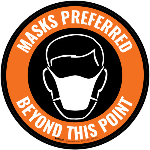 Masks Preferred Beyond This Point Red - Floor Sign