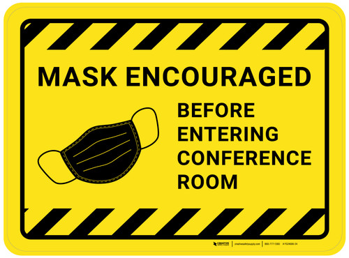 Mask Encouraged Before Entering Conference Room Rectangular - Floor Sign