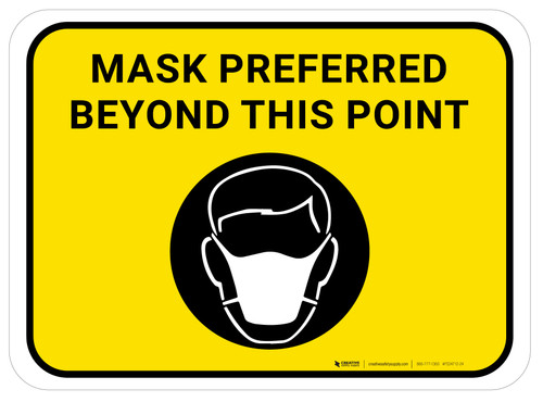 Mask Preferred Beyond This Point Rectangular - Floor Sign