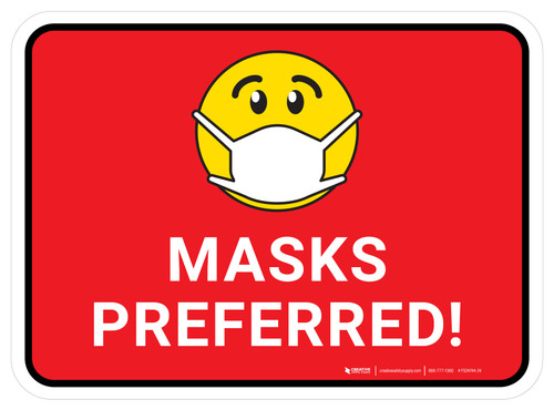 Masks Preferred Red Rectangular - Floor Sign