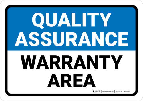 Quality Assurance: Warranty area Landscape - Wall Sign