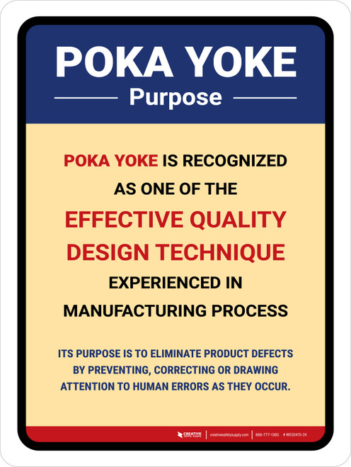 Purpose Of Pokayoke Portrait - Wall Sign