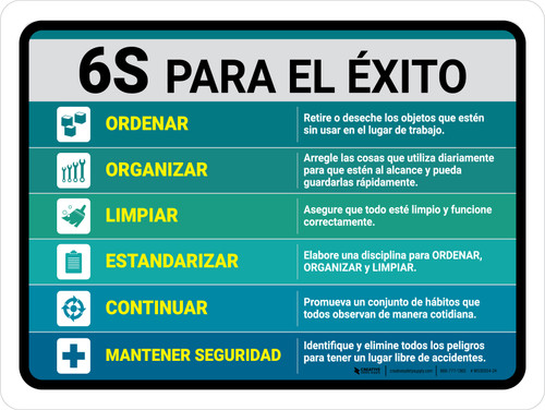 6S To Success Spanish Landscape - Wall Sign