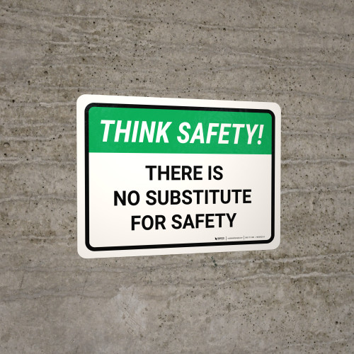 Think Safety: There Is No Substitute For Safety Landscape - Wall Sign