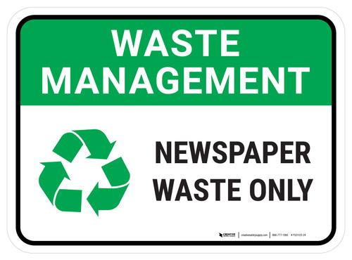Waste Management: Recycle Newspaper Waste Rectangular - Floor Sign