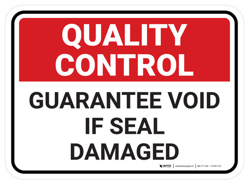 Quality Control: Quality Checked Rectangle - Floor Sign