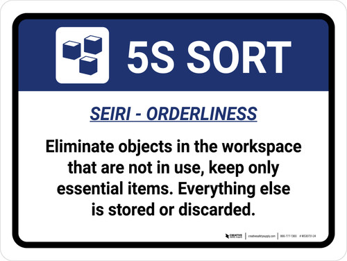 5S Sort Landscape - Wall Sign