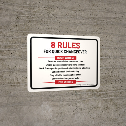 8 Rules For Quick Changeover Landscape - Wall Sign