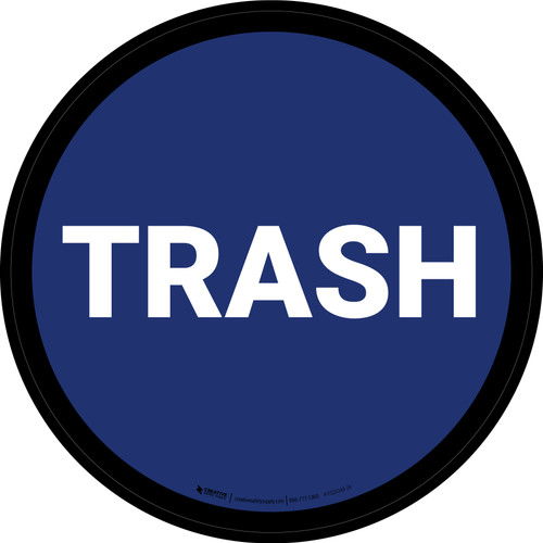 5S Trash Blue Circular - Floor Sign