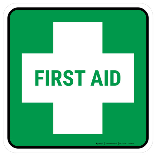 5S First Aid Square - Floor Sign