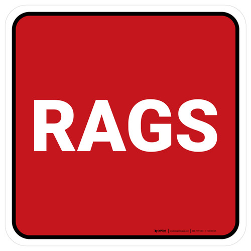 5S Rags Red Square - Floor Sign