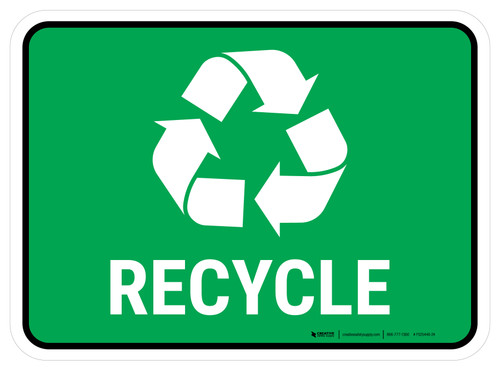 5S Recycle Symbol Rectangle - Floor Sign