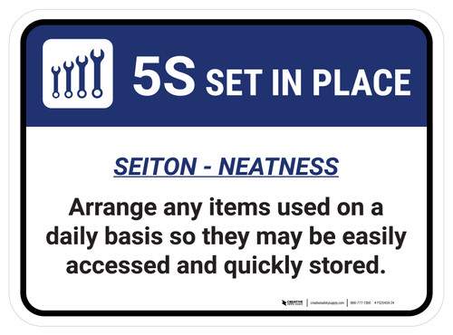 5S Set In Place Rectangle - Floor Sign