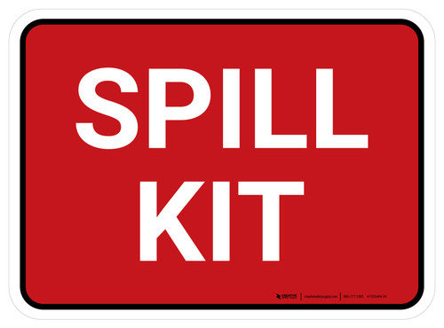 5S Spill Kit Red Rectangle - Floor Sign