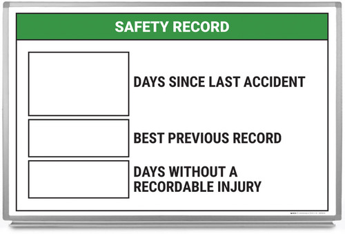 Safety Record - Days Since Last Accident Whiteboard
