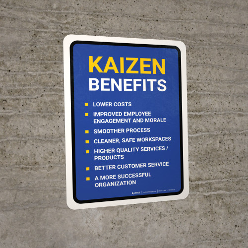Kaizen Benefits Portrait - Wall Sign