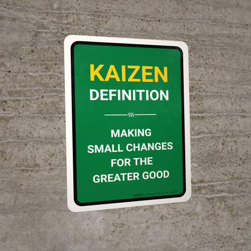 Kaizen Definition Portrait - Wall Sign