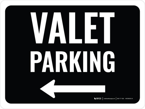 Valet Parking (Left Arrow) Landscape - Wall Sign