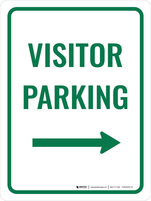 Visitor Parking (Right Arrow) Portrait - Wall Sign