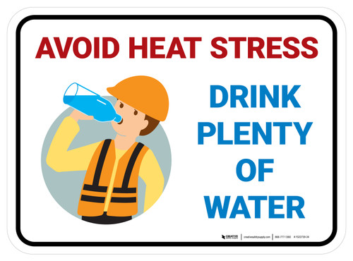 Avoid Heat Stress Dehydration Safety Rectangle - Floor Sign