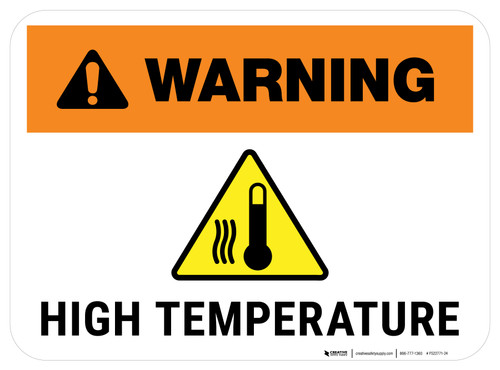 Warning High Temperature Rectangle - Floor Sign