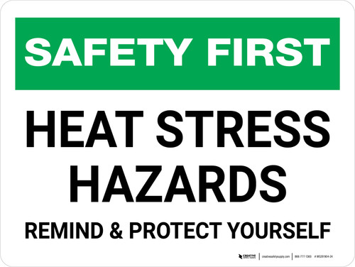 Safety-First: Heat Stress Hazards Landscape - Wall Sign