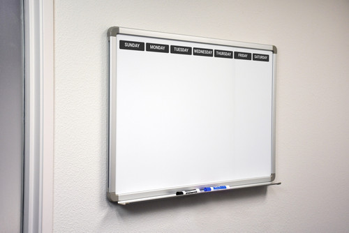 Days Of The Week Black 8X2.25 - Whiteboard Overlay