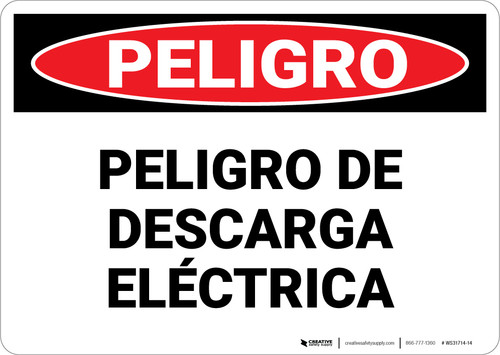 Danger: Peligro Electrical Hazard Spanish - Wall Sign
