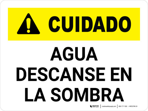 Caution: Water Rest Shade Spanish Landscape - Wall Sign