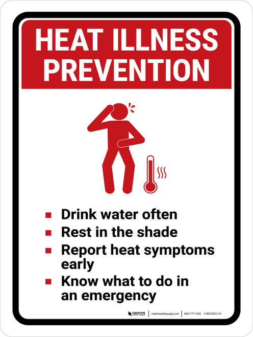 Heat Illness Prevention Portrait - Wall Sign