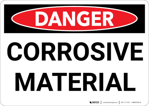 Danger: Corrosive Material Warning - Wall Sign