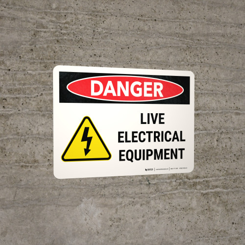 Danger: Live Electrical Equipment Landscape - Wall Sign