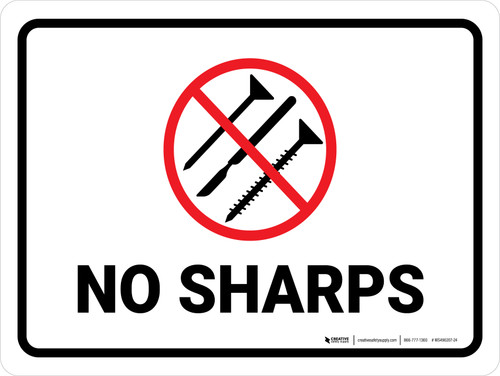 No Sharps Landscape - Wall Sign