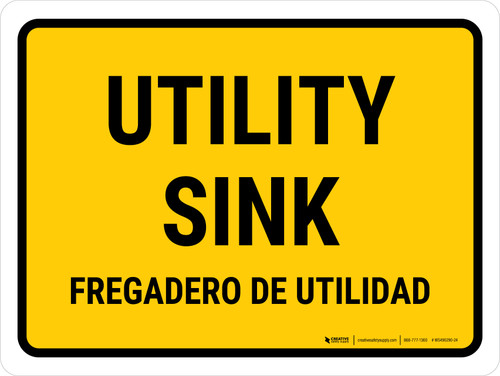 Utility Sink Bilingual Spanish Landscape - Wall Sign