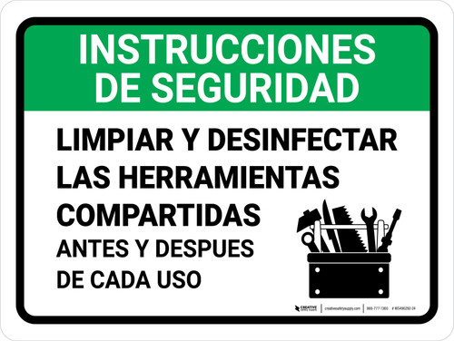 Safety Instructions V2 Spanish Landscape - Wall Sign