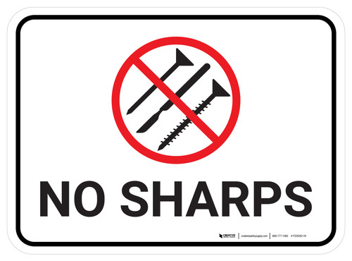 No Sharps Rectangular - Floor Sign