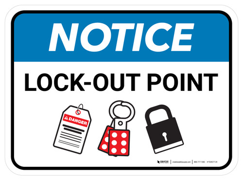 Notice: Lock-Out Point Rectangular - Floor Sign