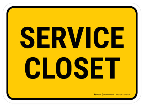 Service Closet Rectangular - Floor Sign