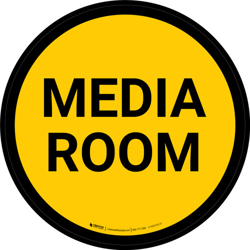 Media Room Circular - Floor Sign