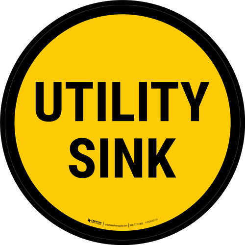 Utility Sink Circular - Floor Sign