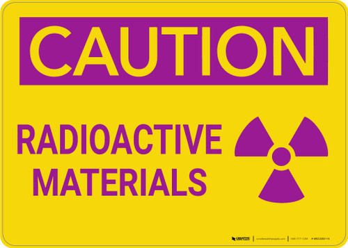 Caution: Warning Radioactive Materials - Wall Sign