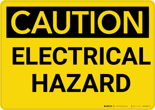Caution: Electrical Hazard Warning - Wall Sign