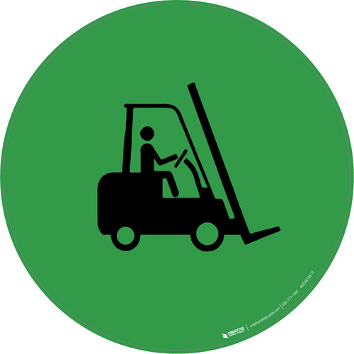 Forklifts Green - Circular Wall Sign