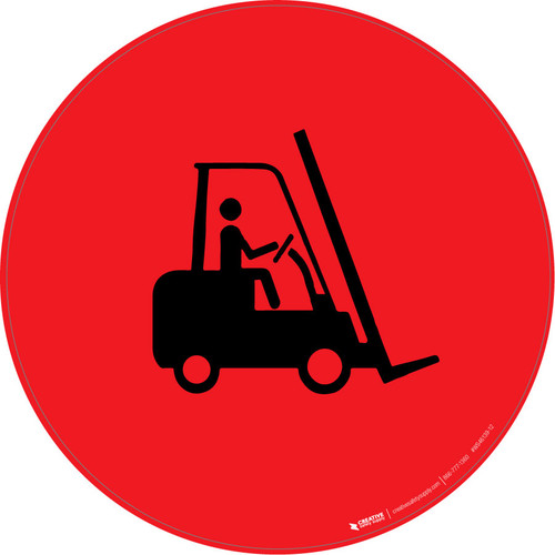Forklifts Red - Circular Wall Sign